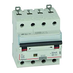 Magnetotérmico diferencial dx³ 6000/10ka curva c - 4p - 32a-30ma - tipo a 