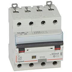 Magnetotérmico diferencial dx³ 6000/10ka - 4p- 400v~ -20 a-curva c- 300ma-tipo ac