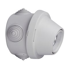 Portalámparas iluminación e27, 100w - 4a - 250v base caja plexo ip20 redonda. color gris