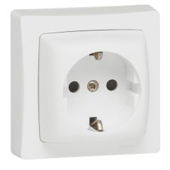 Base 2p+t obturador de protección - oteo - 16a/230v - monobloc - bornes de tornillos - blanco