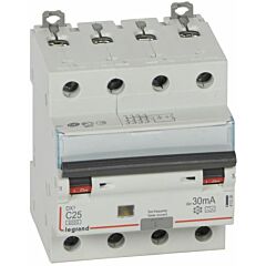 Magnetot&eacute;rmico diferencial dx&sup3; 6000/10ka curva c - 4p - 25a-30ma - tipo a 