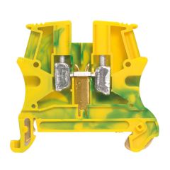 Borna viking 3 con tornillo - 1 unión - 1 entrada/1 salida - verde/amarillo - paso 10