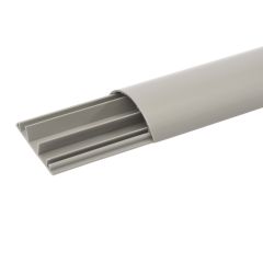 Canal de suelo pasacables - 75x18mm - 3 compartimentos - l. 2m - con tapa - gris ral 7030