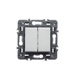 Conmutador valena next - doble - unipolar - 10ax - 230v~ - aluminio
