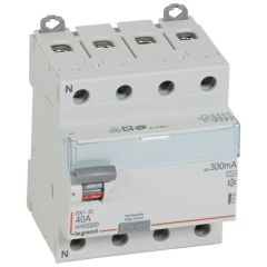 Interruptor diferencial dx³ - 4p- 400v~- 40a - tipo a - 300ma - 4 módulos
