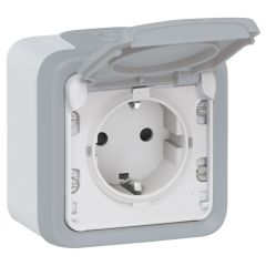 Base de corriente plexo ip 55 - 16a - 2p+t - instalación en superficie - gris