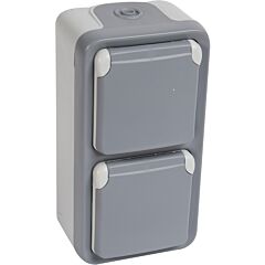Base de corriente plexo monoboc supuerficiev - ip55 - 16a - 2x2p+t - gris