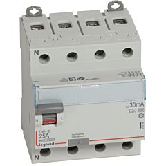 Interruptor diferencial dx³ - 4p - 400v~ - 25a - tipo f - 30ma - 4mod