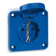 Base de cuadros p17, lateral unificado. 2p+t, 16a, ip44 - sin obturadores - azul