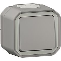 Conmutador plexo monobloc de superficie gris - 10ax