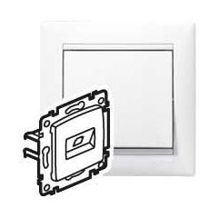 Base rj45 valena - cat.6 - utp - simple - montaje con tornillos - blanco