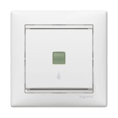 Pulsador valena - luminoso con símbolo de lámpara - 10a - 230 v~ - blanco