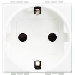 Base 2p+t livinglight - 16a/230v - conexión por tornillos - blanco - 2 módulos