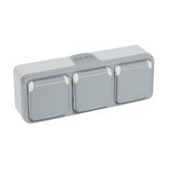 Base de corriente plexo ip 55 - 16a - 3x2p+t - instalación en superficie horizontal - gris
