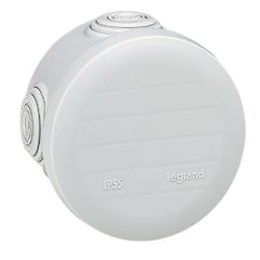 Caja de derivación para conexiones, plexo ip55, redonda ø70mm, altura 45mm para cables y tubos de 4 a 20mm. color gris