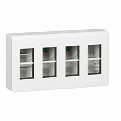 Caja de puesto de trabajo en superficie mosaic para 4x4 módulos - material plástico - blanco