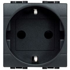 Base 2p+t livinglight - 16a/230v - conexión por tornillos - antracita - 2 módulos