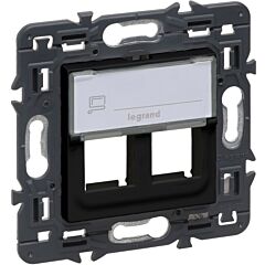 Adaptador valena next para rj45 para 2 conectores keystone - dark