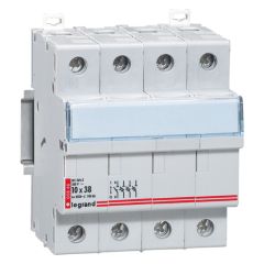Cortacircuito seccionable - 3p+n - para cartucho fusible cilíndrico 10x38 - 500 v~