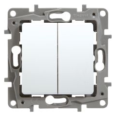 Conmutador doble niloe 10ax 250v blanco