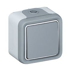 Conmutador plexo monobloc de superficie gris - 10ax