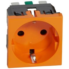 Base de corriente mosaic - 2p+t - 2mod - naranja antibacteriano