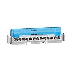Borna de repartición ip 2x - neutro - 8 conexiónes de 1,5 a 16mm² - azul - longitud 75mm