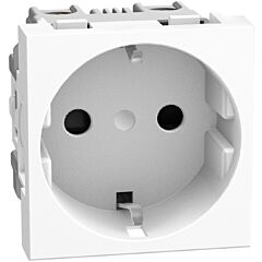 Base 2p+t light now - 16a/250v - conexión por tornillos - blanco - 2 módulos
