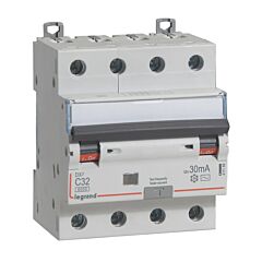 Magnetotérmico diferencial dx³ 6000/10ka - 4p- 400v~ -32 a-curva c- 30ma-tipo ac
