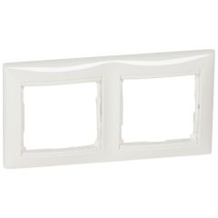 Placa embellecedora valena de 2 elementos de color blanco para montaje horizontal