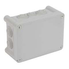 Caja de derivación para conexiones, plexo ip55, rectangular. dimensiones: 155x110x80mm 10 entradas. color gris