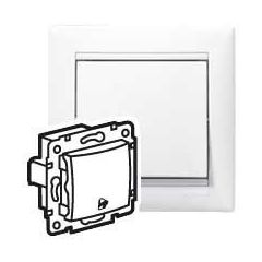 Pulsador valena - con símbolo de campana - 10a - 250v~ - blanco
