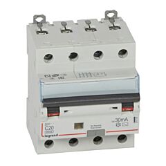 Magnetotérmico diferencial dx³ 6000/10ka curva c - 4p - 20a-30ma - tipo ac
