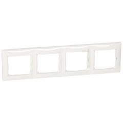 Placa embellecedora valena de 4 elementos de color blanco para montaje horizontal o vertical