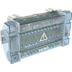 Repartidor modular de barras escalonadas - 4 polos - 160a - 14 salidas - 10 módulos