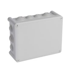 Caja de derivación para conexiones, plexo ip55, rectangular. dimensiones: 220x170x92mm. 14 entradas. color gris