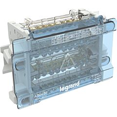 Repartidor modular de barras escalonadas - 4 polos - 100a - 11 salidas - 8 módulos