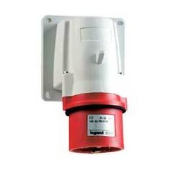 Clavija mural de superficie p17. 3p+n+t, 32a, 380/415 v~, ip44. rojo