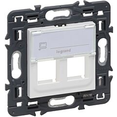 Adaptador valena next para rj45 para 2 conectores keystone - blanco