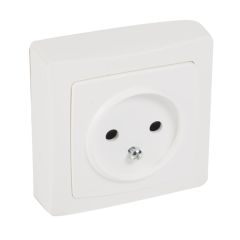 Base 2p+t obturador de protección - oteo - monobloc - bornes de tornillos - blanco