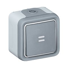Pulsador na luminoso plexo monobloc de superficie gris - 10 a