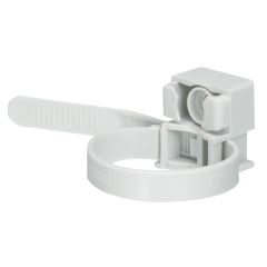 Brida con base de fijación para tubos. uso interior. para tubo de ø16 a 32mm. con estriado interior. gris ral 7035