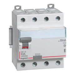 Interruptor diferencial dx³ - 4p- 400v~- 63a - tipo ac - 30ma - 4 módulos