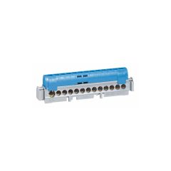 Borna de repartici&oacute;n ip2x - neutro - 1 conex. de 6 a 25mm&sup2; - azul - l. 176mm