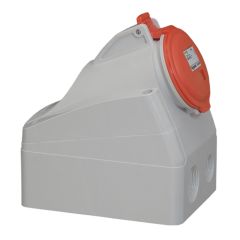 Base mural de superficie p17 pro. 3p+t, 16a, 380/415 v~, ip44. rojo