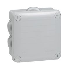 Caja de derivación para conexiones, plexo ip55, cuadrada. dimensiones: 105x105x55mm. 7 conos. color gris