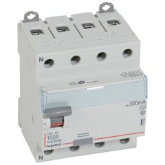 Interruptor diferencial dx³ - 4p- 400v~- 100a - tipo a - 300ma - 4 módulos