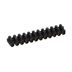 Regleta de conexión nylbloc™. 12 bornas con capacidad 6mm². intensidad máx. 41a. negra