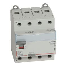 Interruptor diferencial dx³ - 4p- 400v~- 25a - tipo hpi - 30ma - 4 módulos