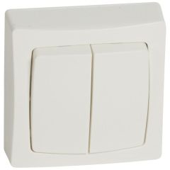Conmutador doble - oteo - 10a - monobloc - blanco